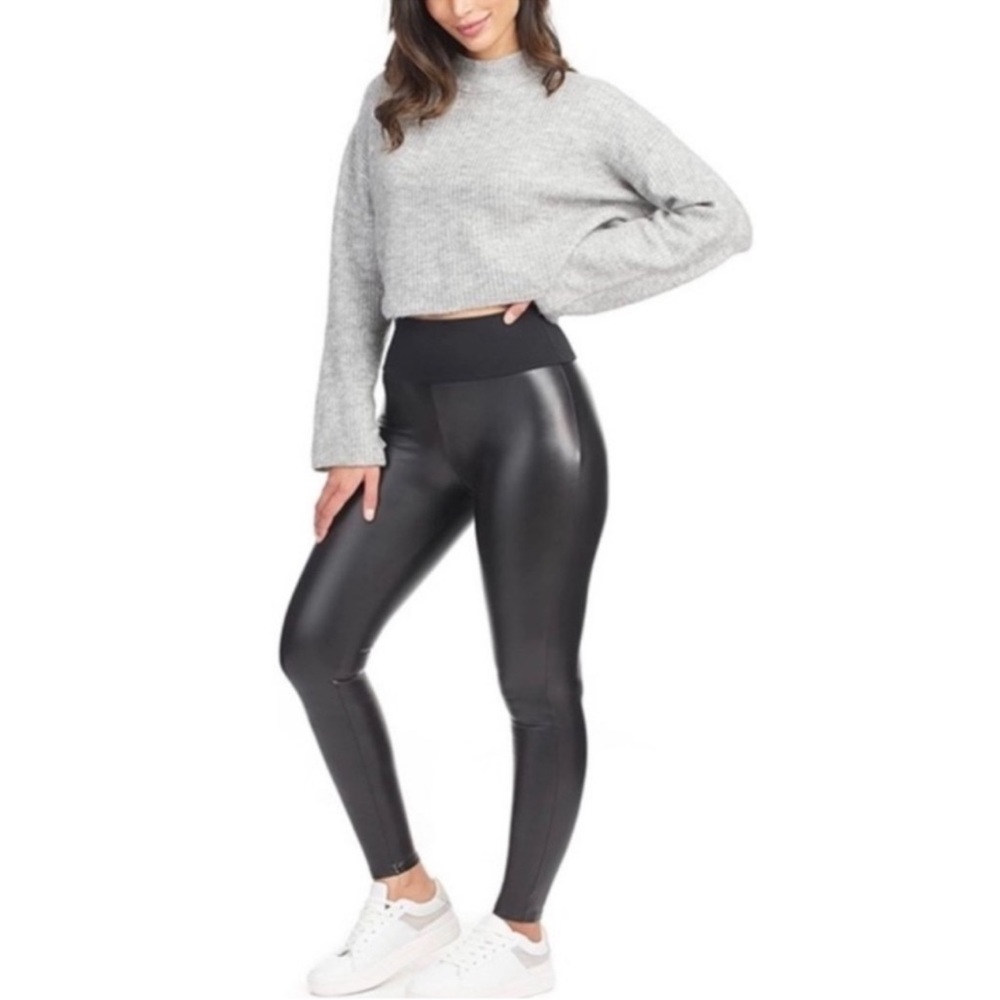 Spanx Assets Faux Leather Leggings Size 1X